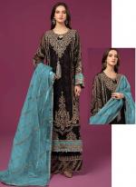 Georgette Sky Blue Eid Wear Embroidery Work Pakistani Suit